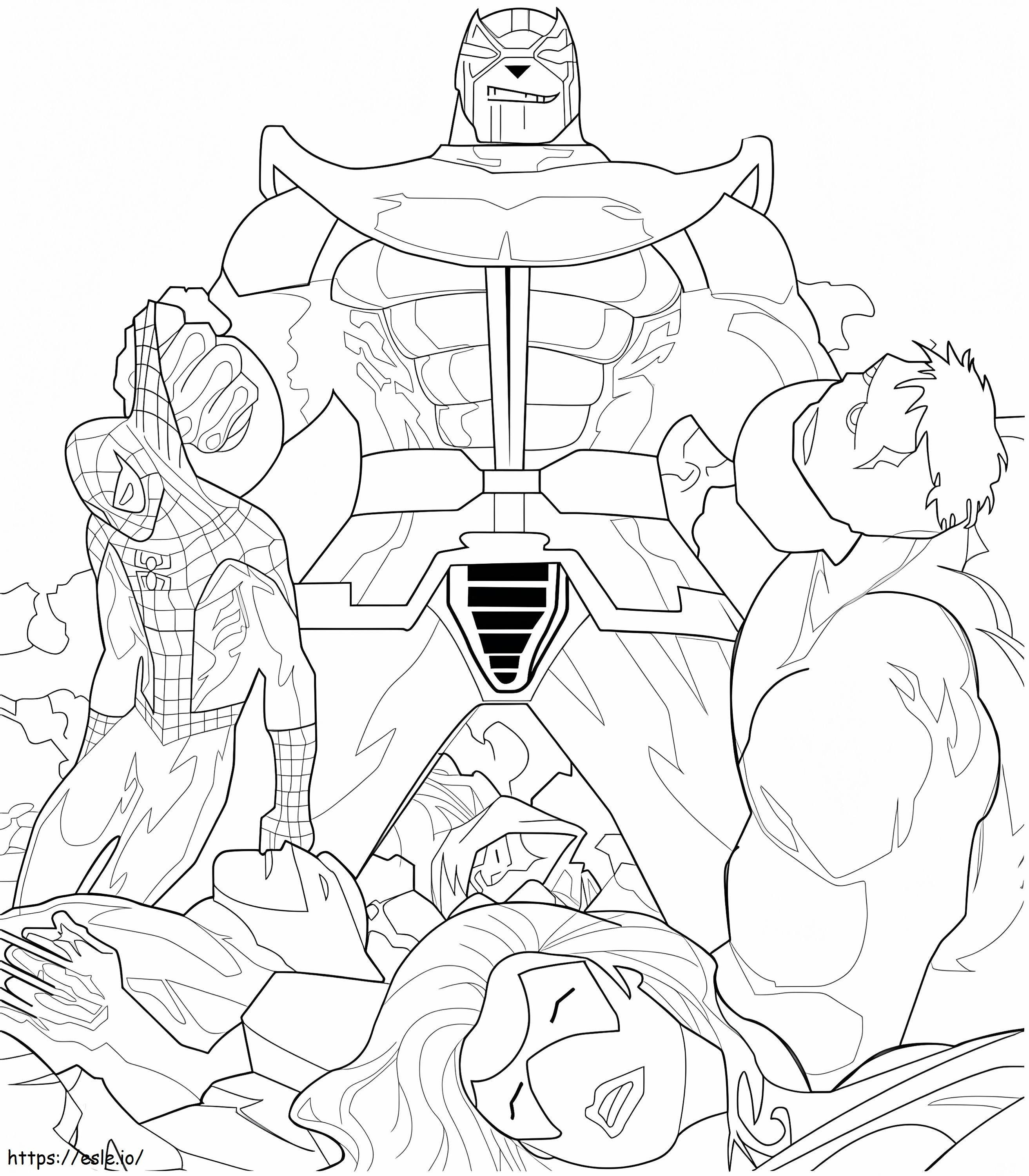 Thanos Vs Avengers coloring page