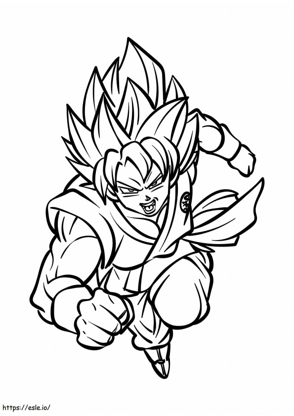 Coloriage Attaque de Goku à imprimer dessin