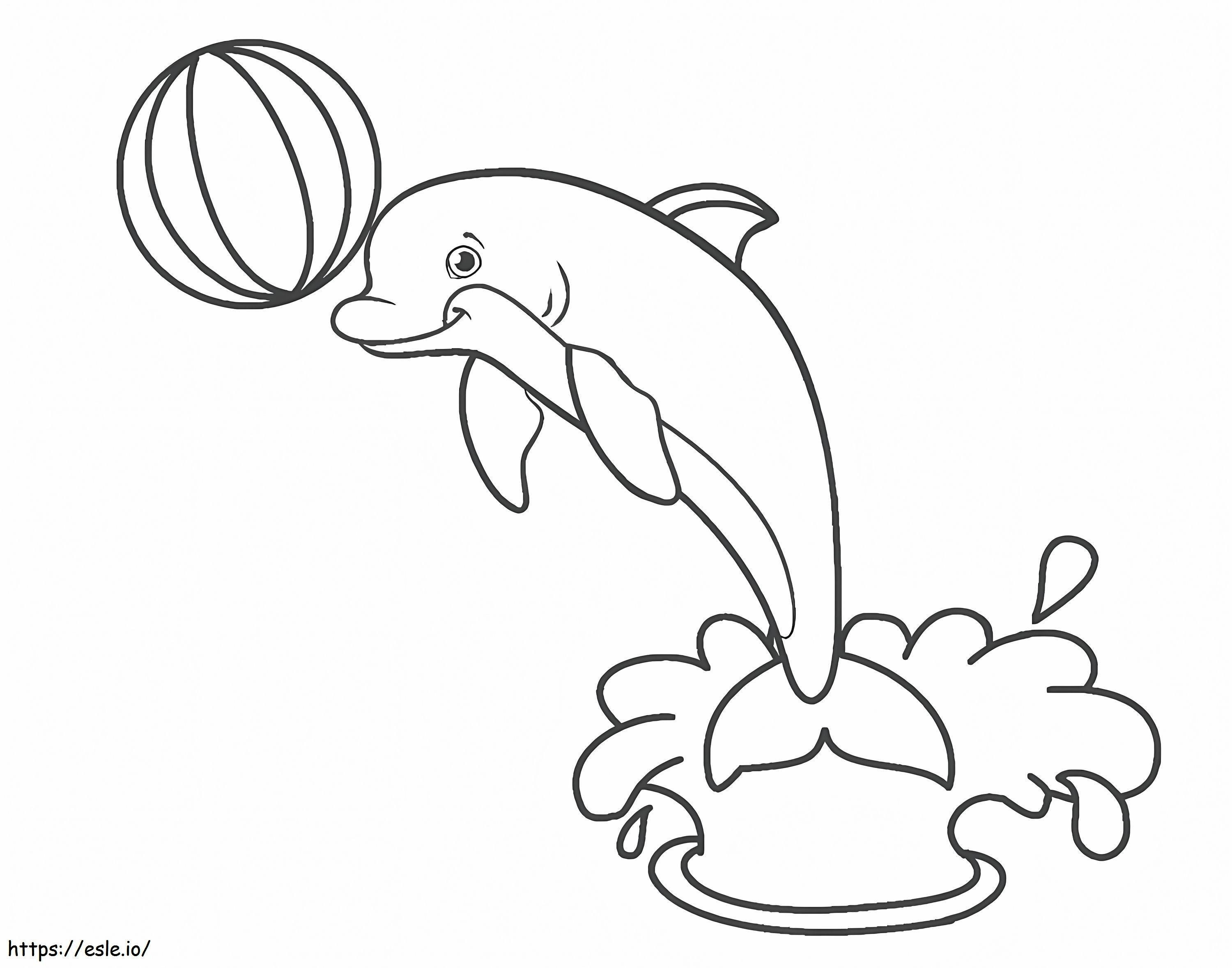 Lumba-lumba Dengan Bola Gambar Mewarnai