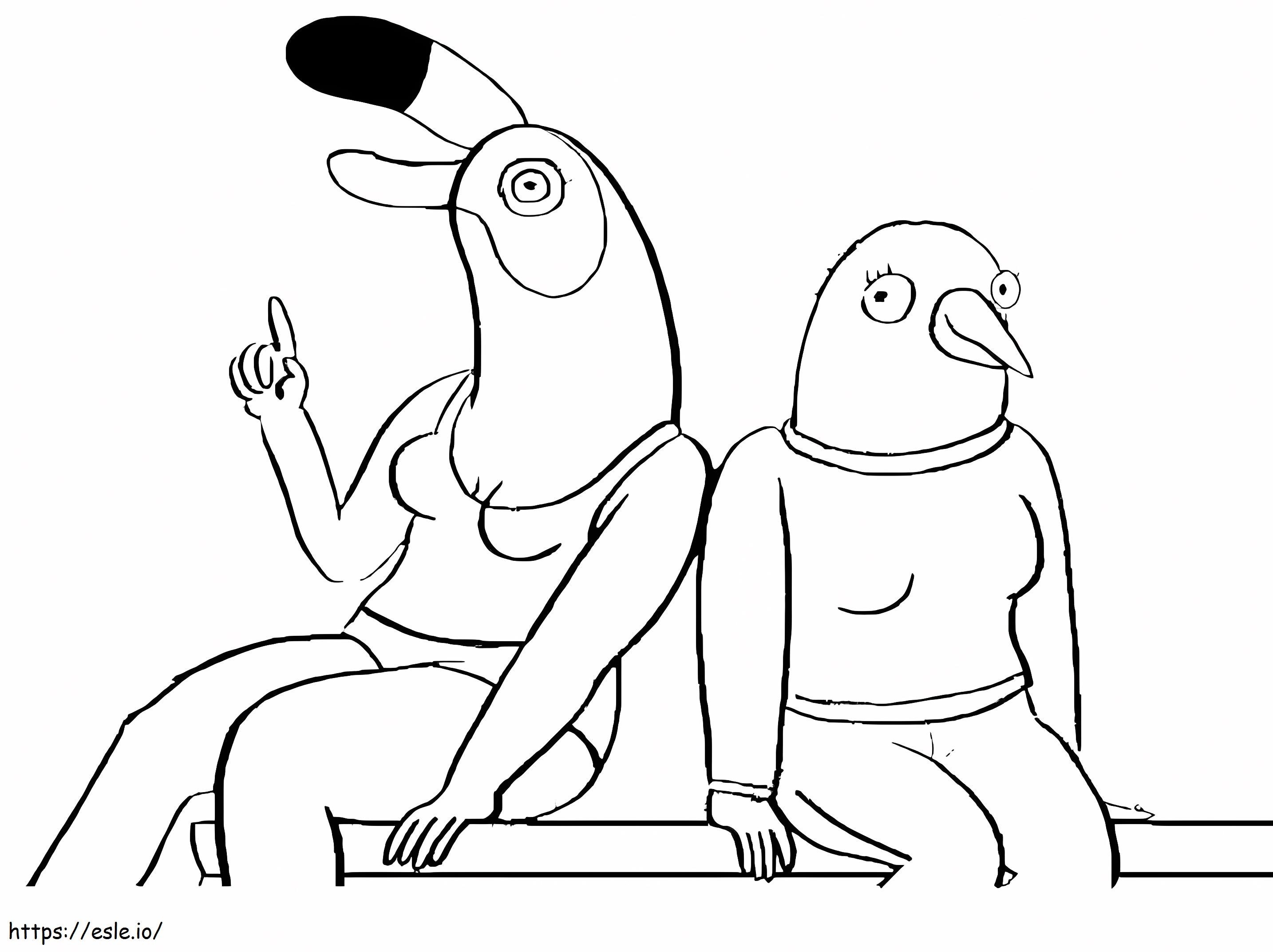 Happy Tuca And Bertie Coloring Page