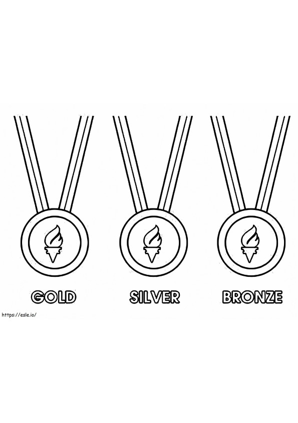 オリンピックのメダル ぬりえ - 塗り絵