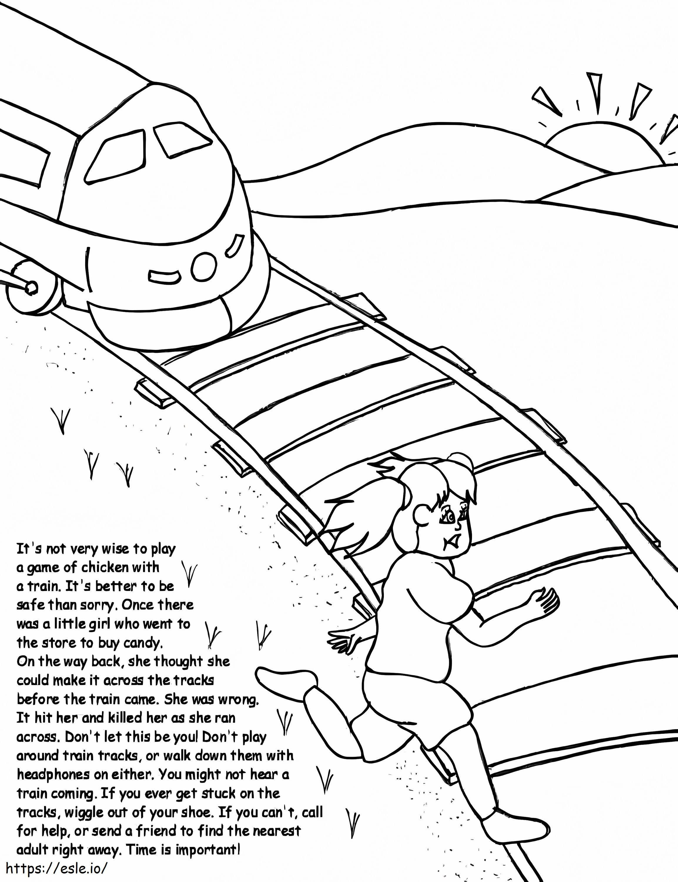 Junan turvallisuus värityskuva