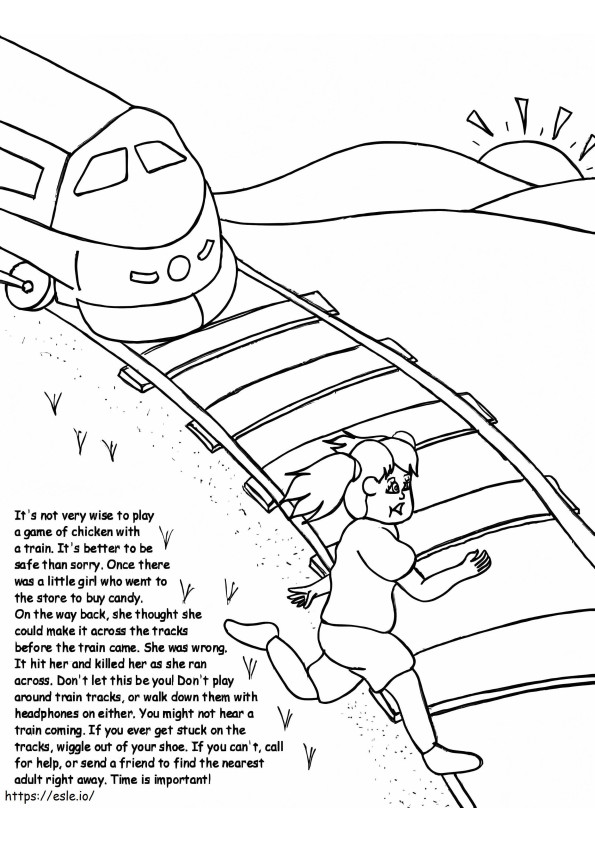 Bezpieczeństwo pociągu kolorowanka