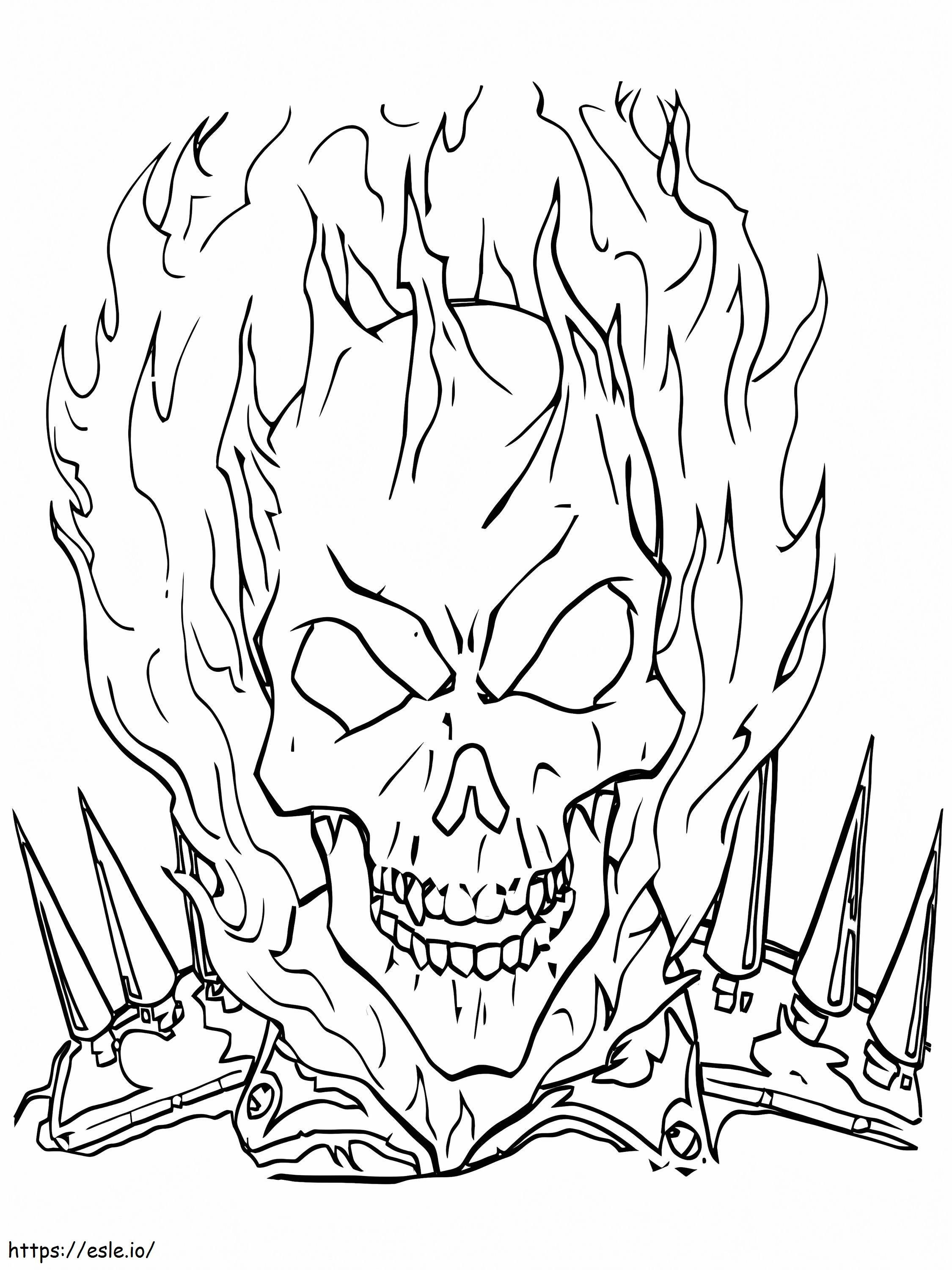 Ghost Rider-hoofd kleurplaat kleurplaat