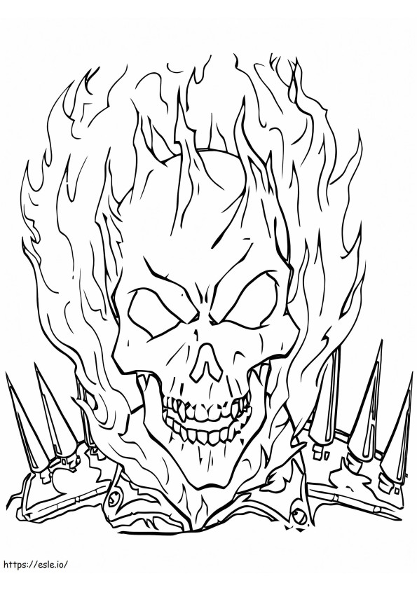 Ghost Rider-hoofd kleurplaat kleurplaat