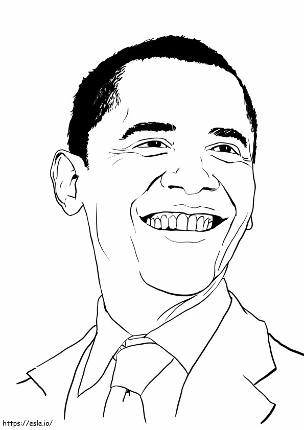 Coloriage Obama normal à imprimer dessin