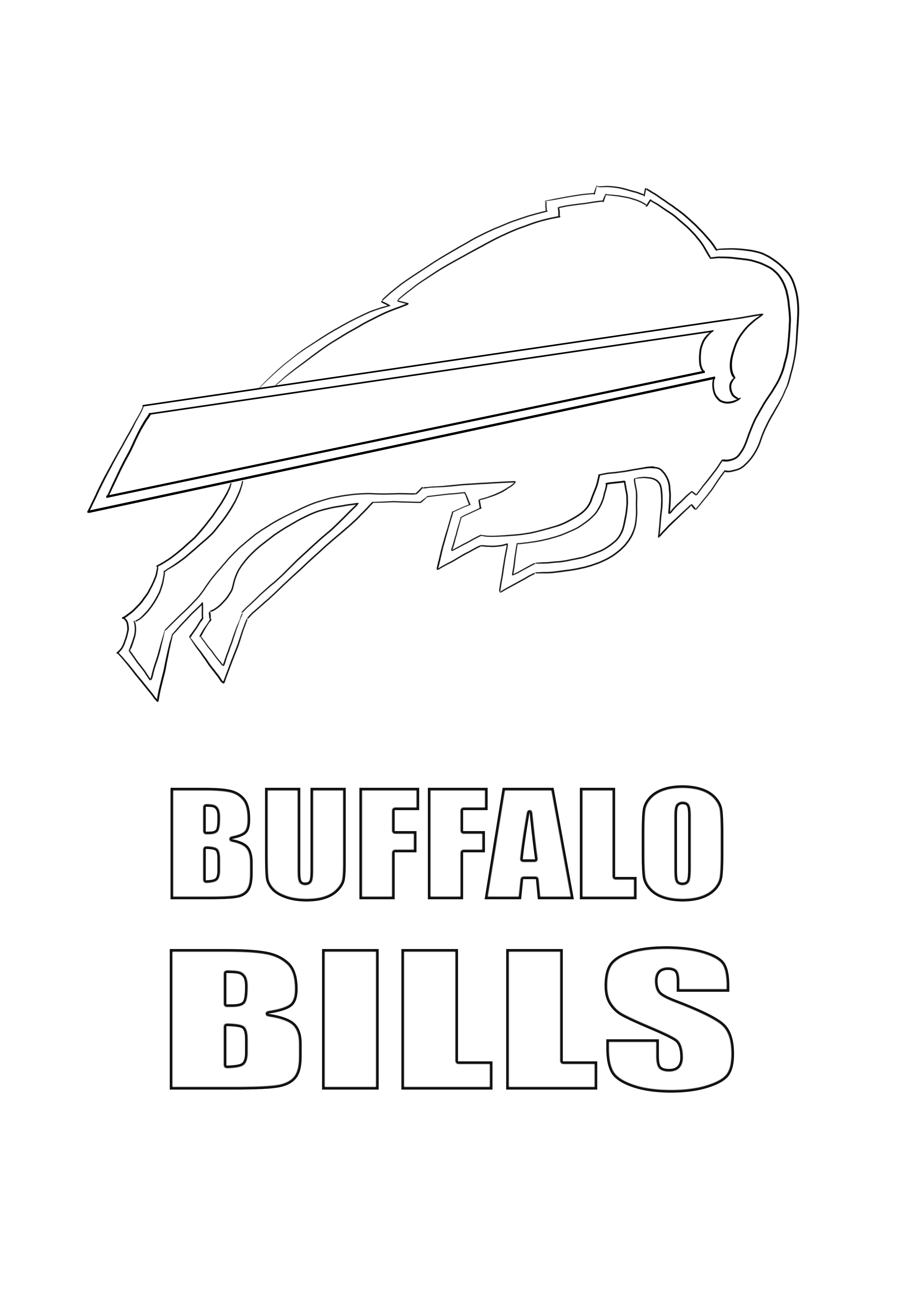 Gambar mewarnai logo tagihan Buffalo untuk pencetakan gratis
