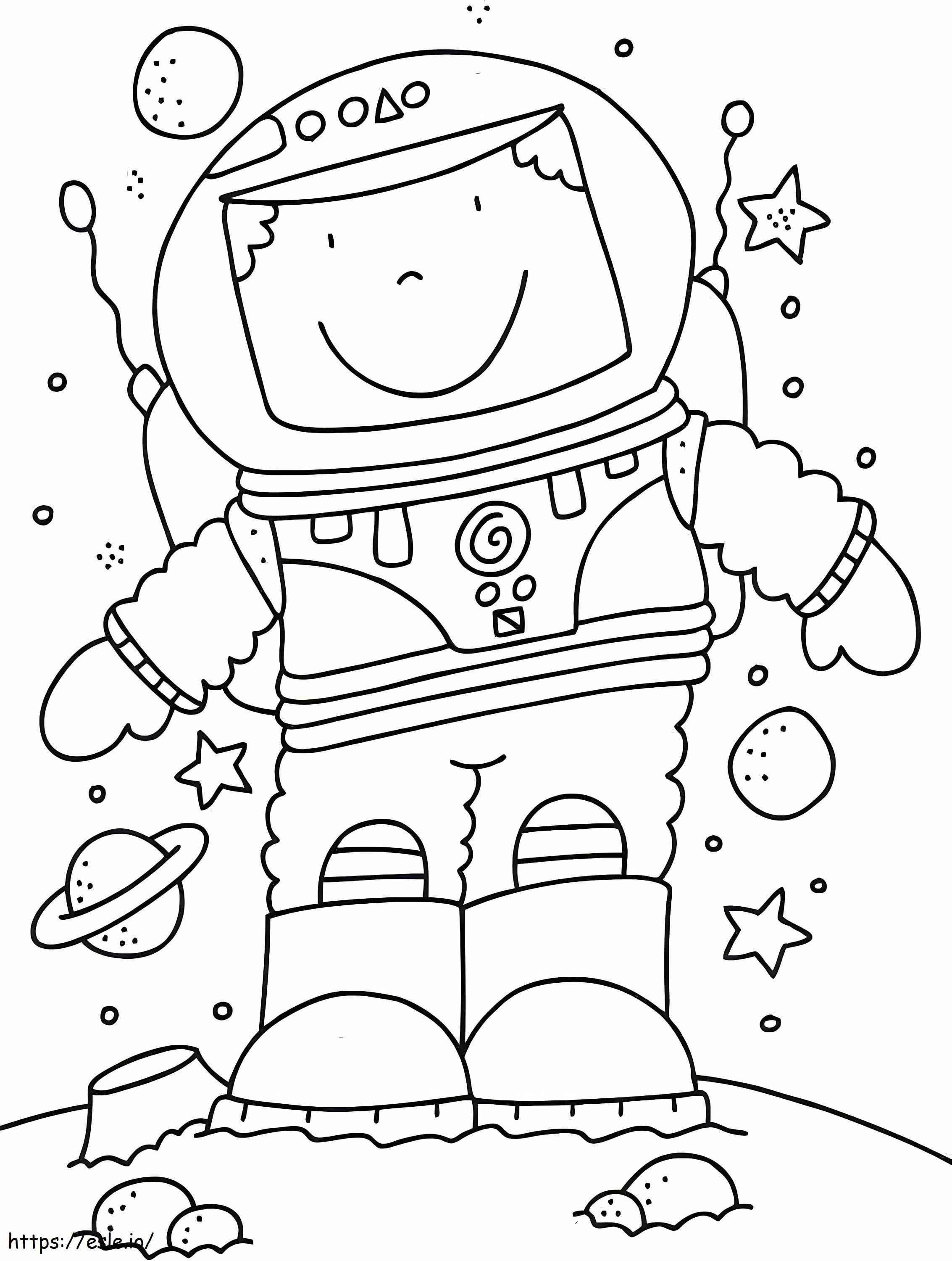 Simple Astronaut coloring page