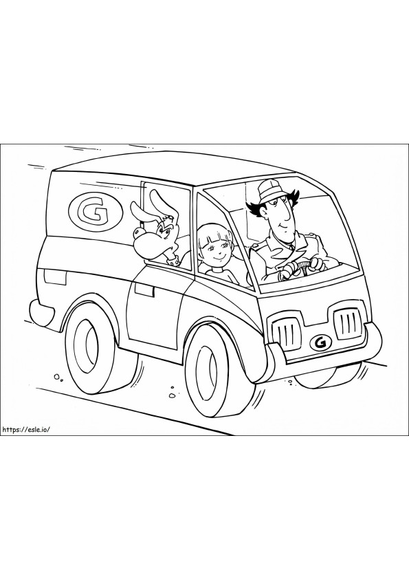 Inspector Gadget Driving Car coloring page