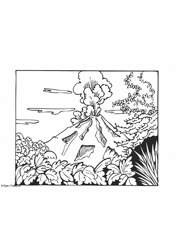 Volcano 3 coloring page