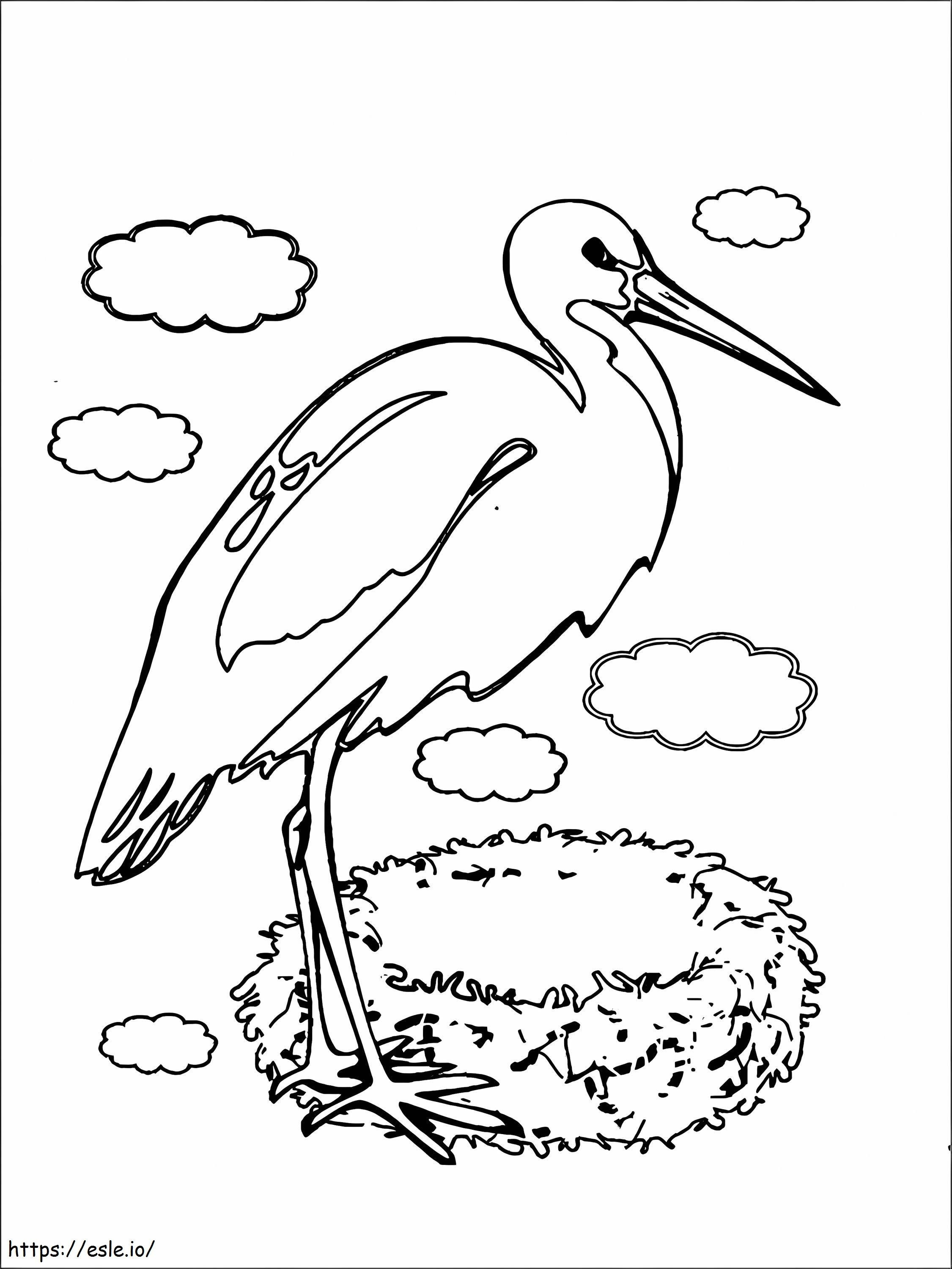 Stork And Nets coloring page
