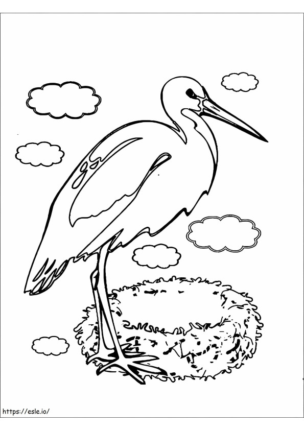 Stork And Nets coloring page