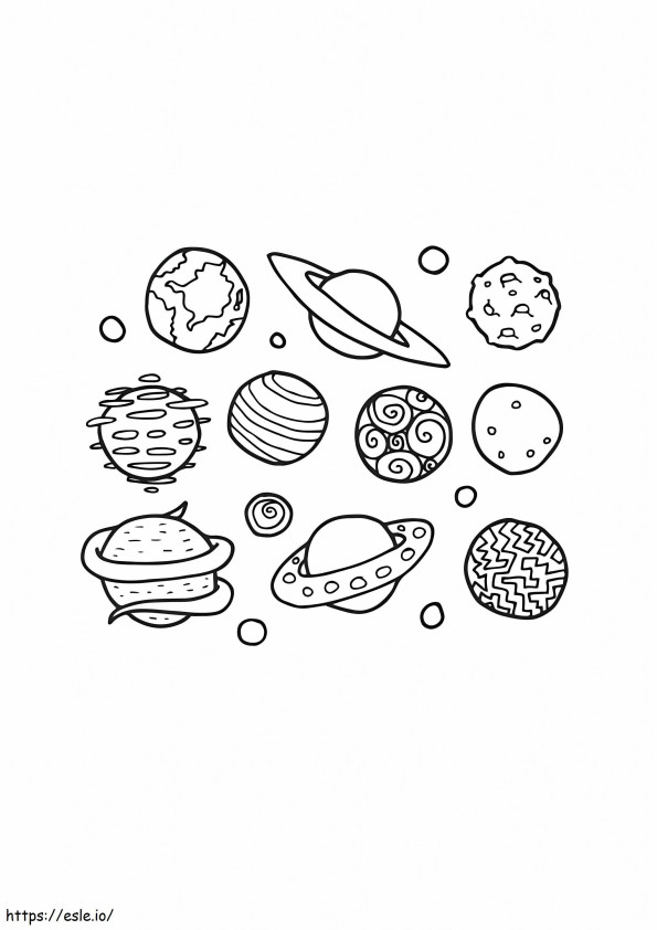All Planets Set coloring page