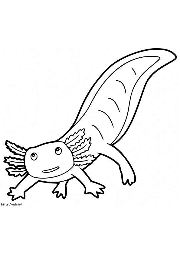 Axolotl yang menggemaskan Gambar Mewarnai