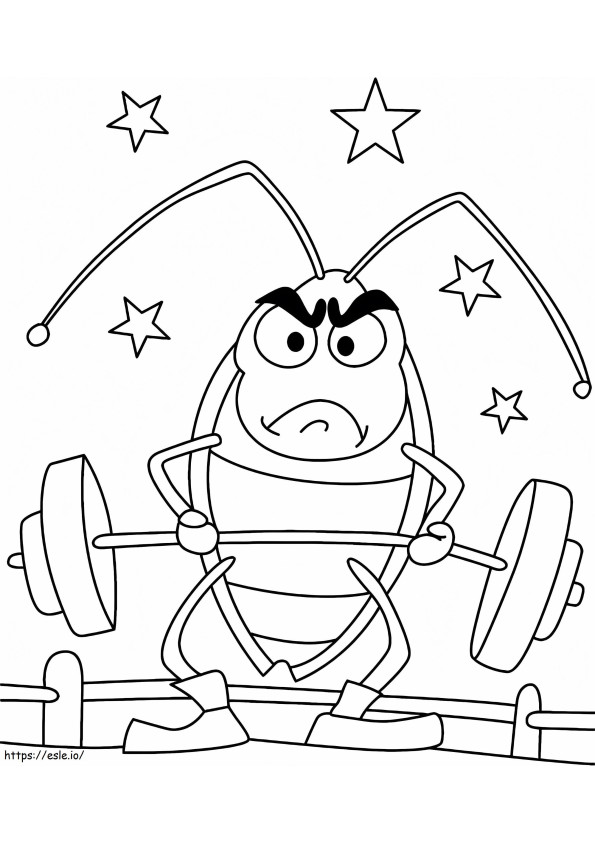 Strong Cockroach coloring page