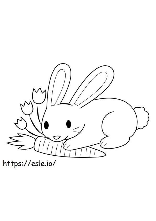 Coloriage Lapin mangeant des carottes à imprimer dessin