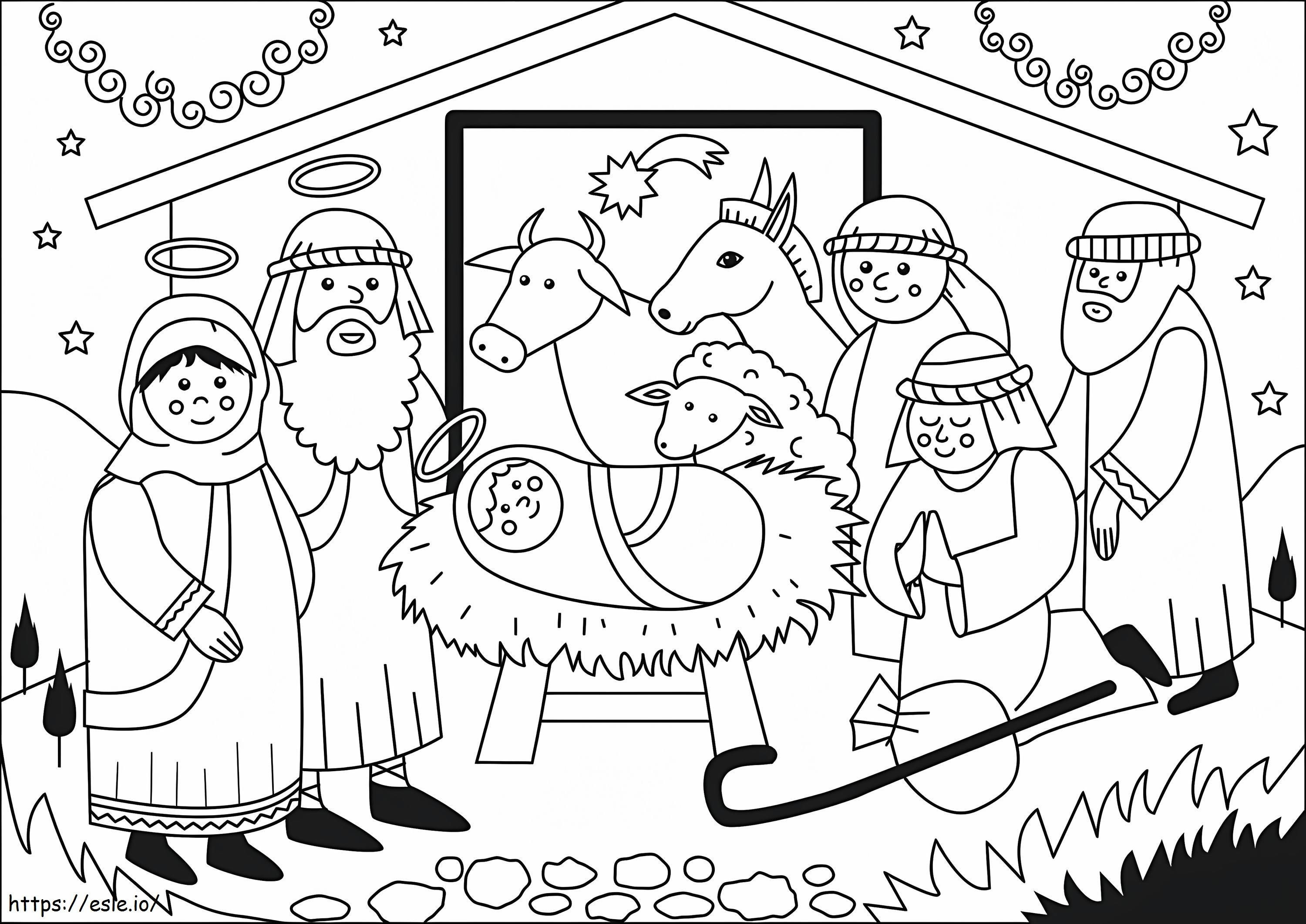 Adoration By The Shepherds coloring page