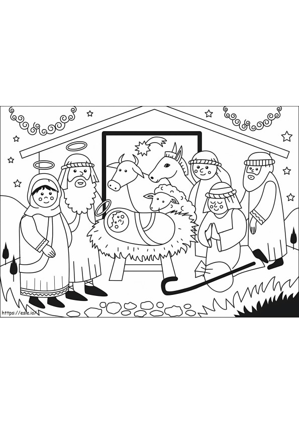 Adoration By The Shepherds coloring page