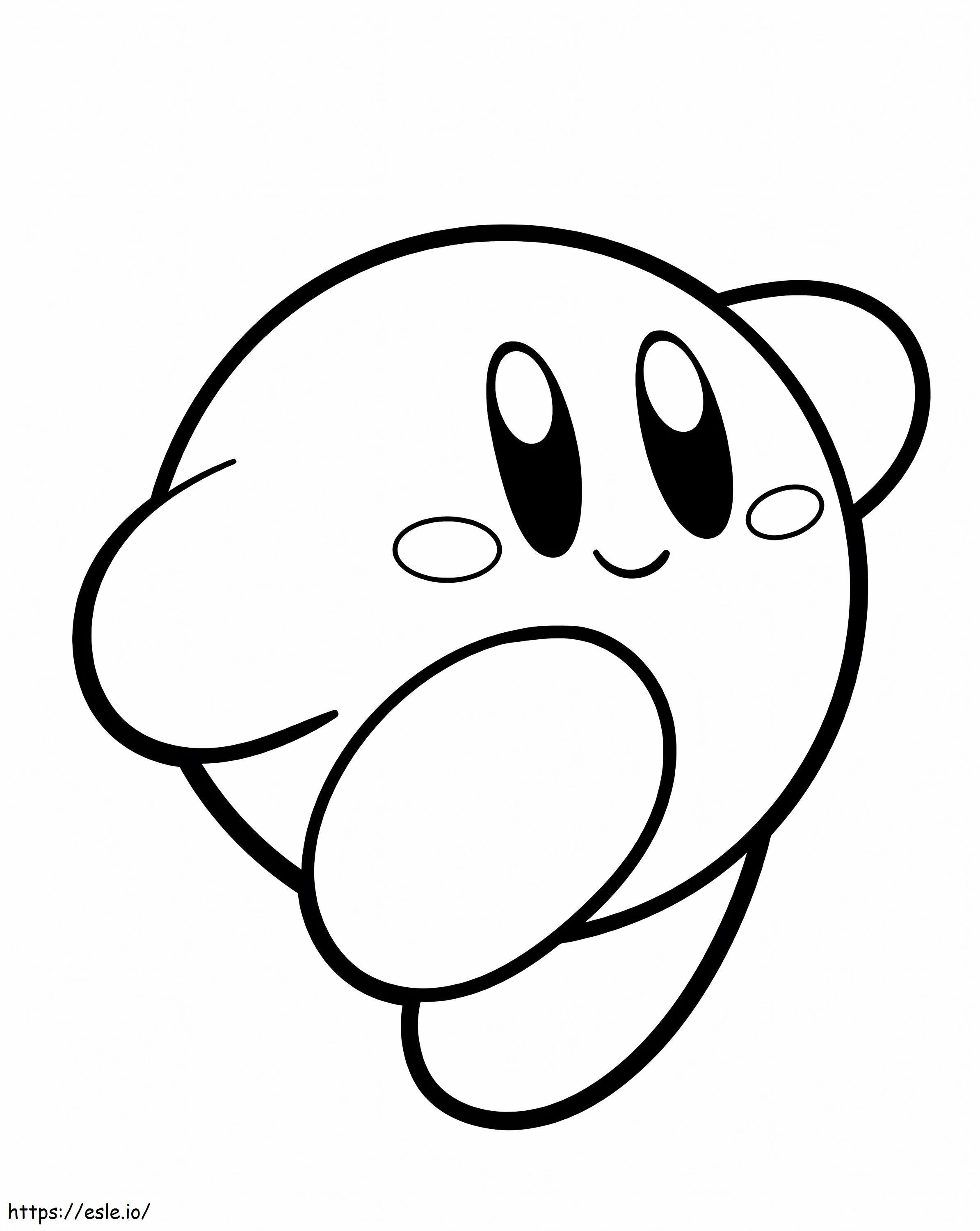Il simpatico Kirby che corre da colorare