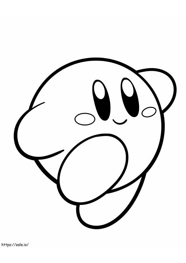 Coloriage Kirby mignon en cours d'exécution à imprimer dessin