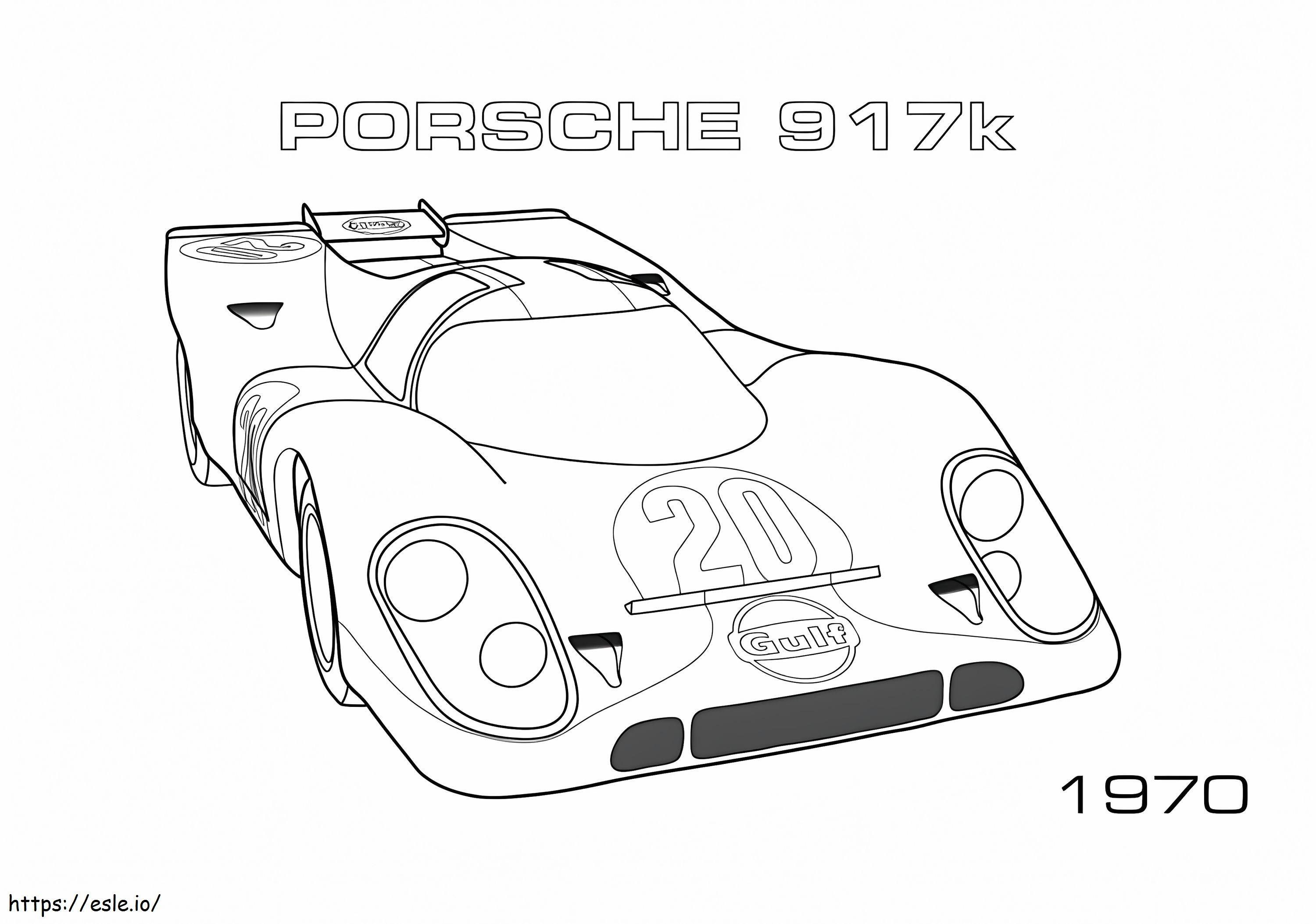 Mașină de curse Porsche 917K de colorat