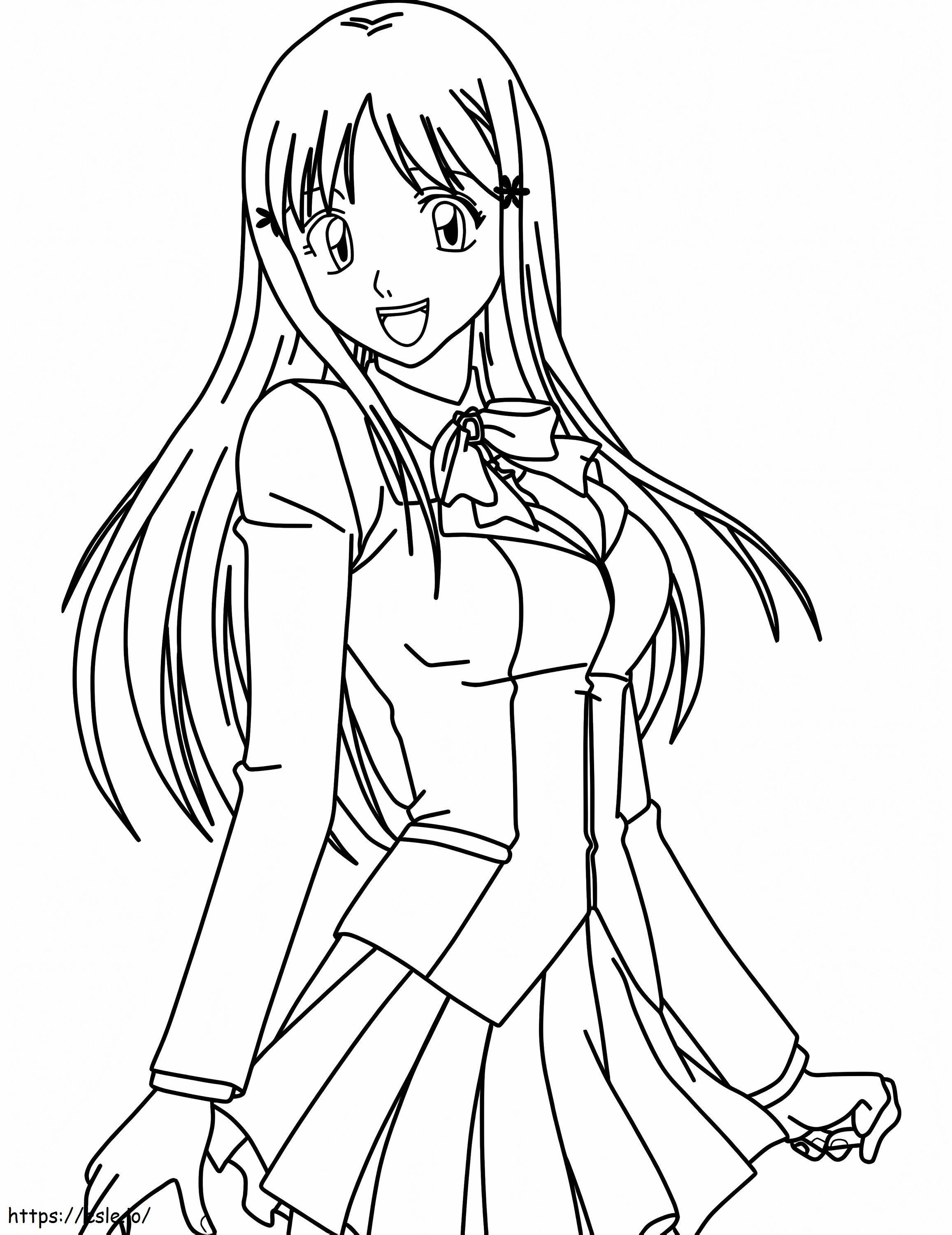 Cute Orihime Inoue coloring page