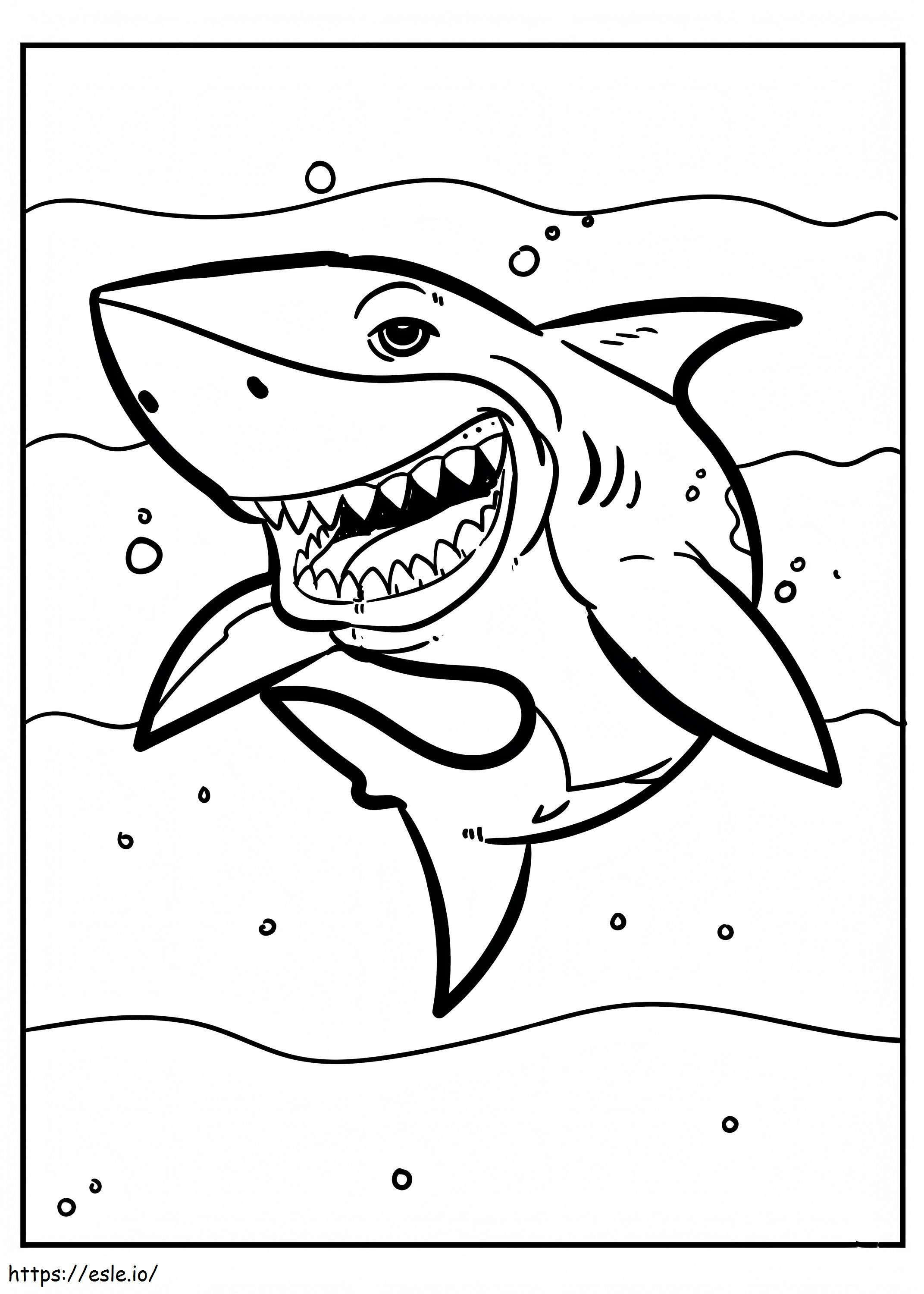 Coloriage Tiburon Simple à imprimer dessin