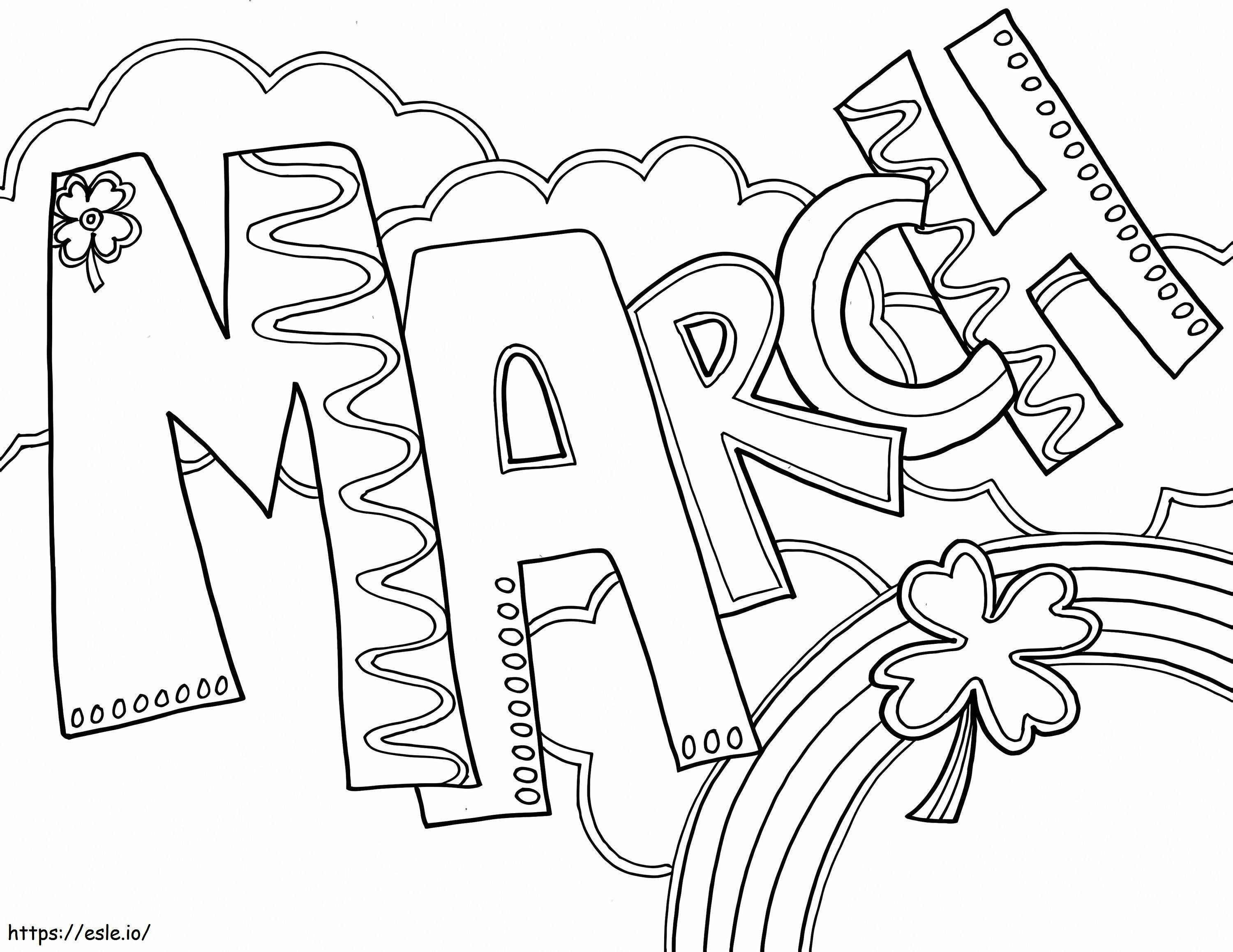 Página para colorir de março para colorir