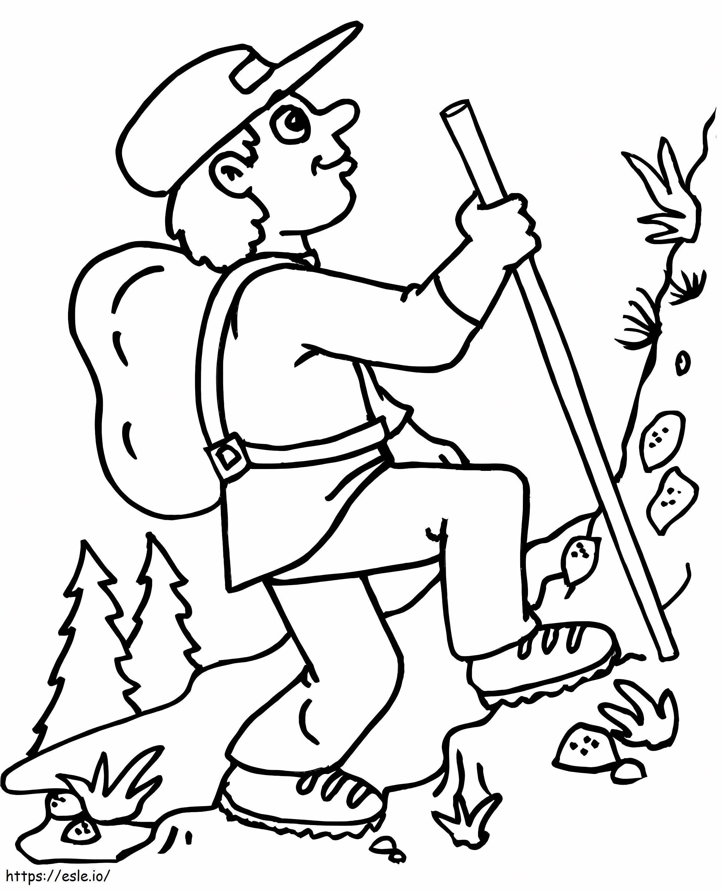 Mountaineering Man coloring page
