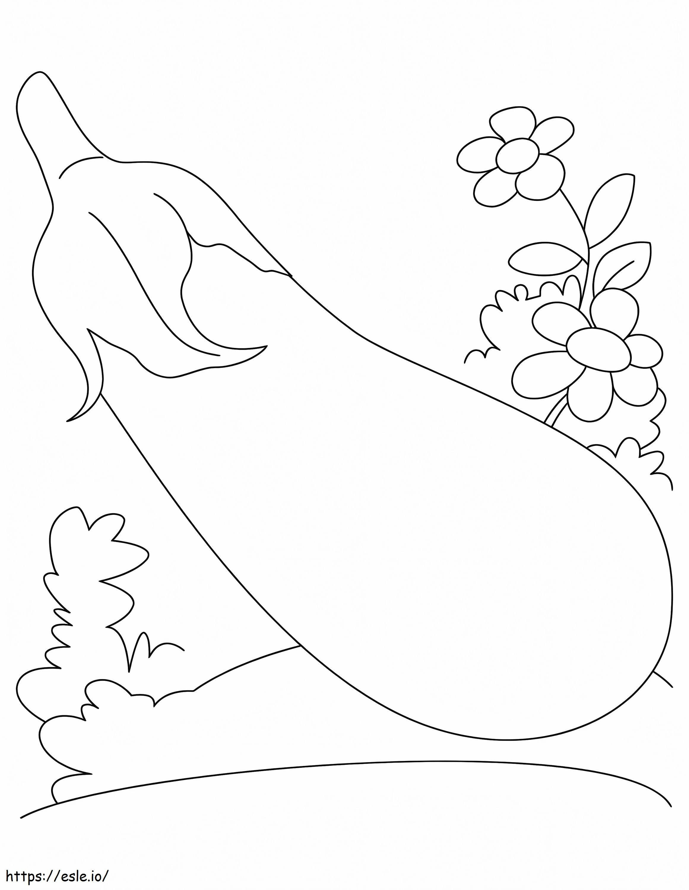 Coloriage Aubergine avec fleur à imprimer dessin