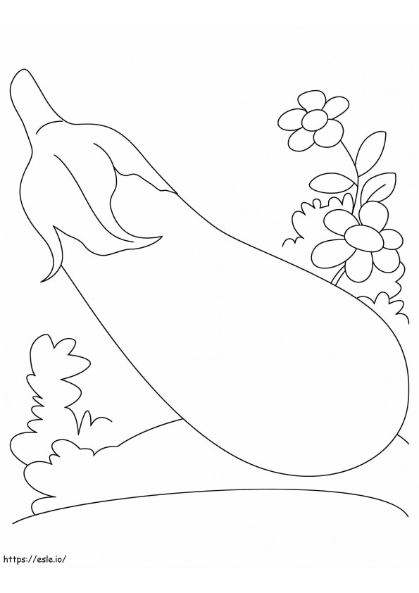 Eggplant With Flower coloring page