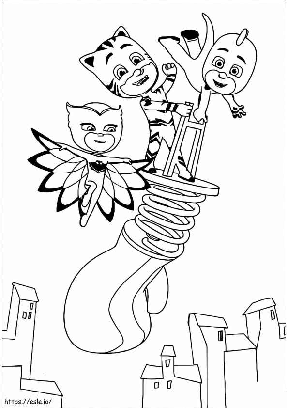 PJ Masks Is Happy coloring page