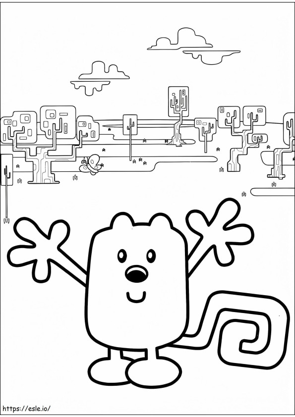 Happy Wubbzy coloring page