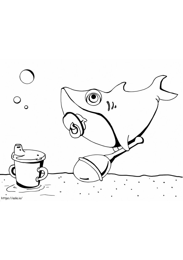 Coloriage Bébé requin 1 à imprimer dessin