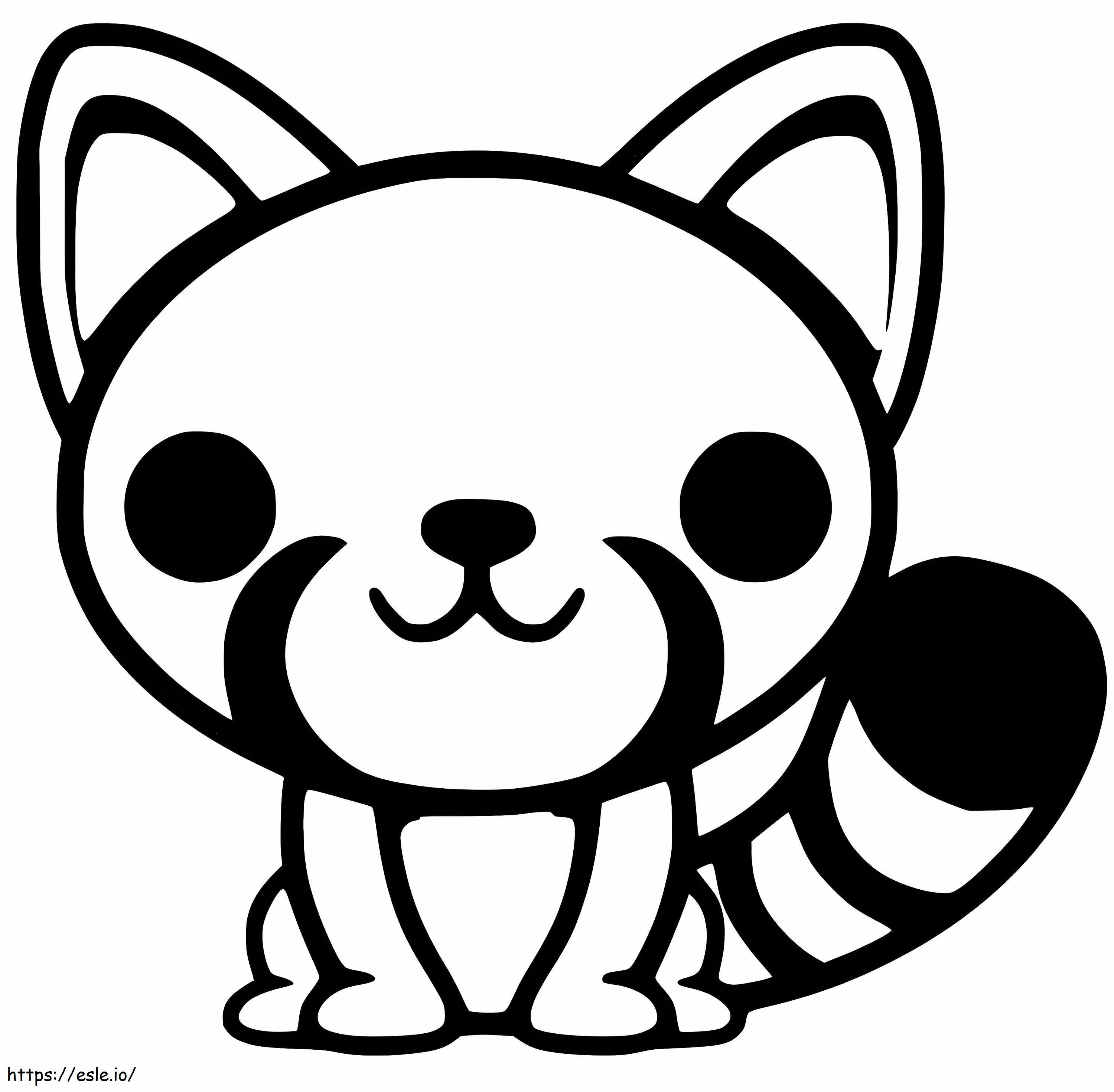 Red Panda Is Cute coloring page