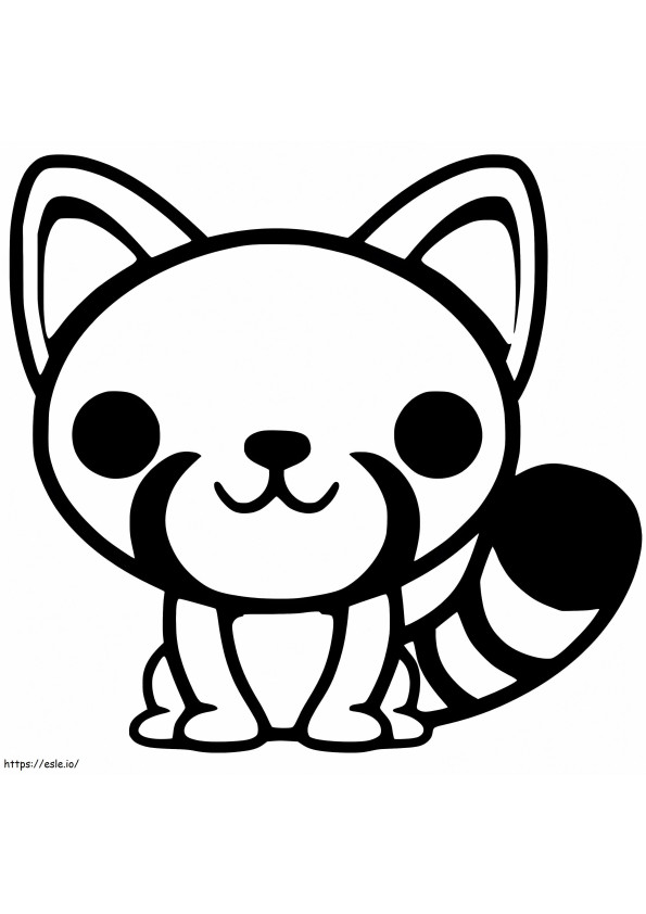 Coloriage Le panda roux est mignon à imprimer dessin