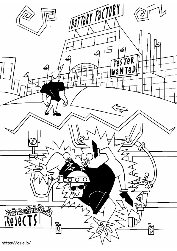 Funny Johnny Bravo coloring page