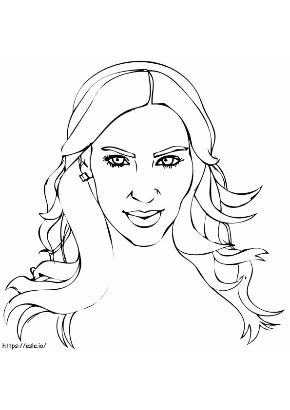 Kim Kardashian Smiling coloring page