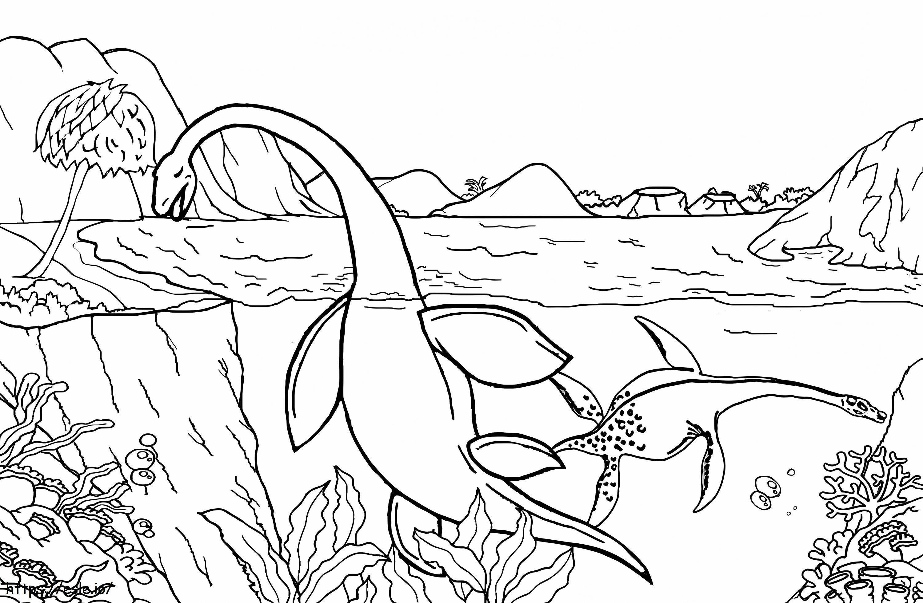 1541231335_Most_Dangerous_Jurassic_Creatures_Drawing_Sea_Dinosaur_Prehistoric_Ocean_Coloring_Pages_For_Children coloring page