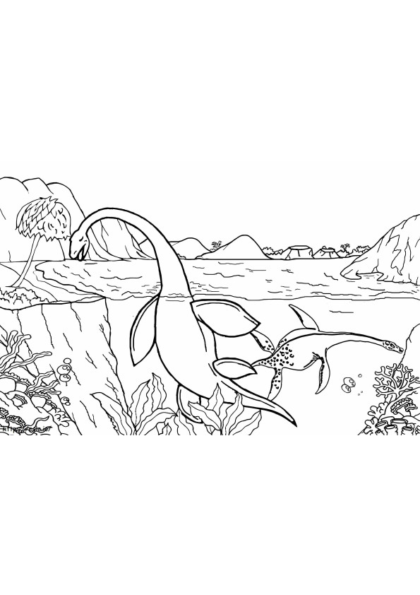 1541231335_Most_Dangerous_Jurassic_Creatures_Drawing_Sea_Dinosaur_Prehistoric_Ocean_Coloring_Pages_For_Children coloring page