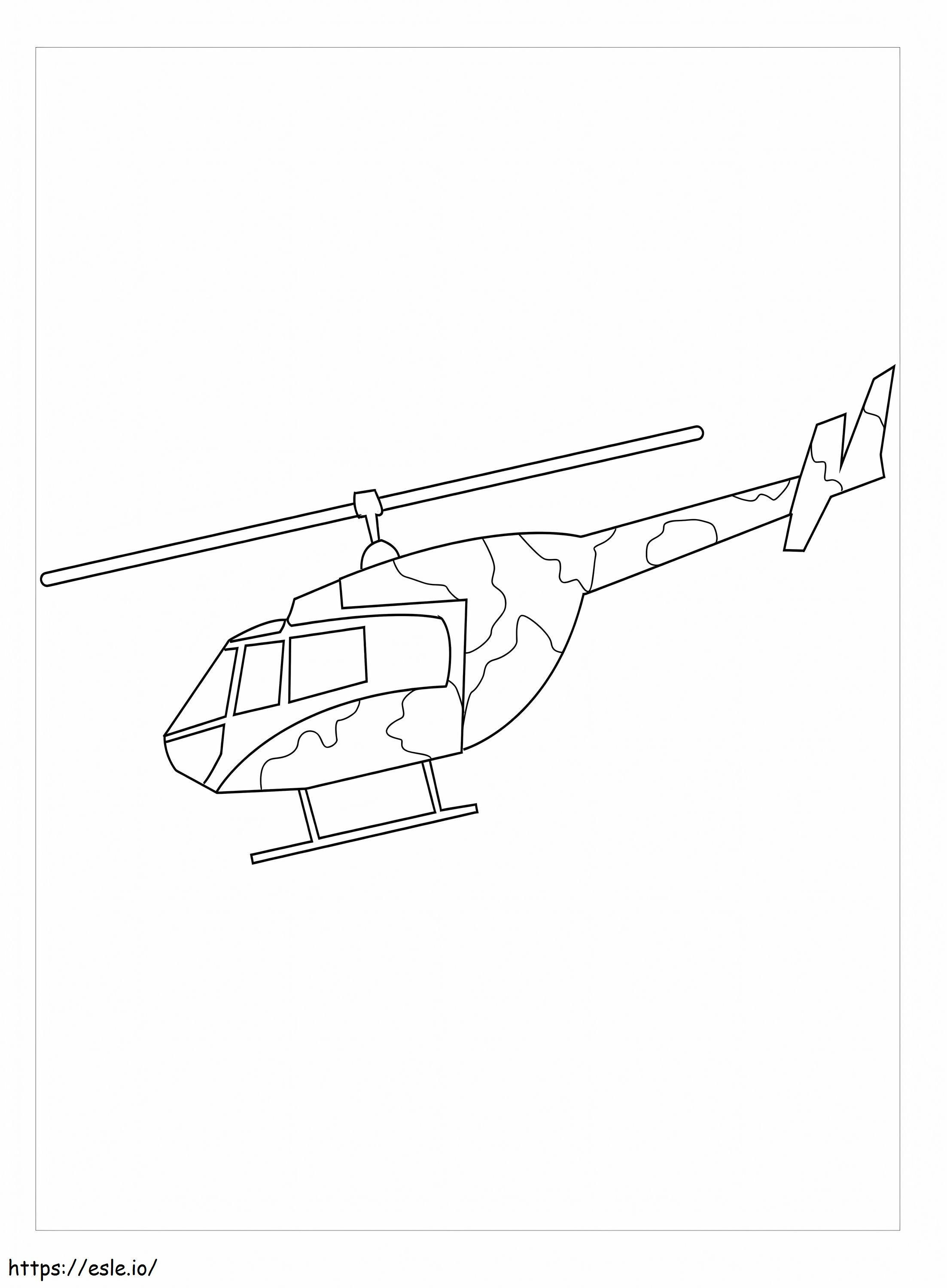 Helicóptero militar básico para colorear
