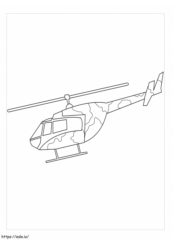 Helicóptero militar básico para colorear