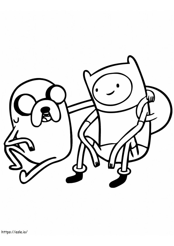 Finn And Jake Sitting coloring page