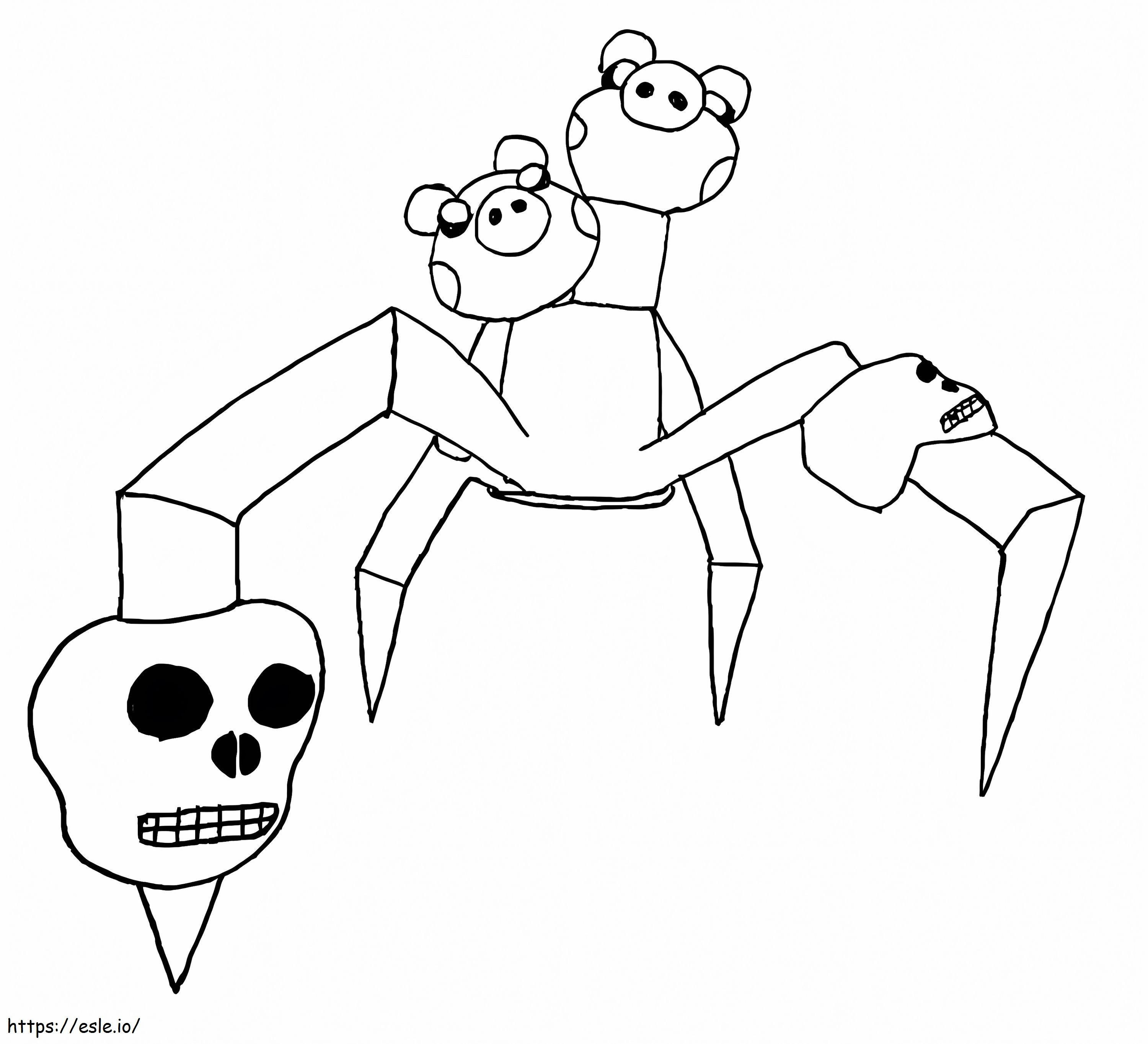 Spider Piggy Roblox coloring page