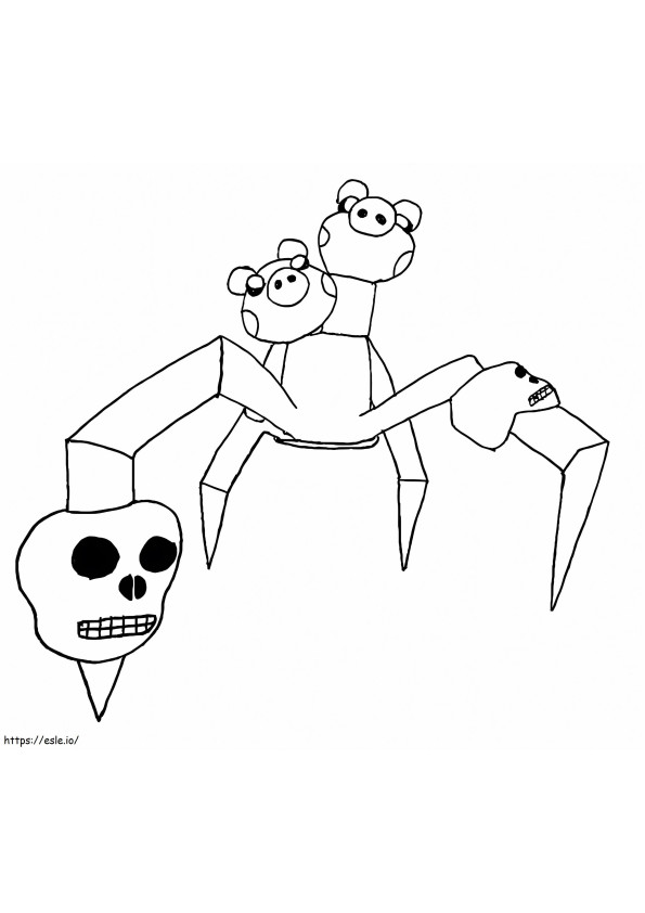 Hämähäkkipossu Roblox värityskuva