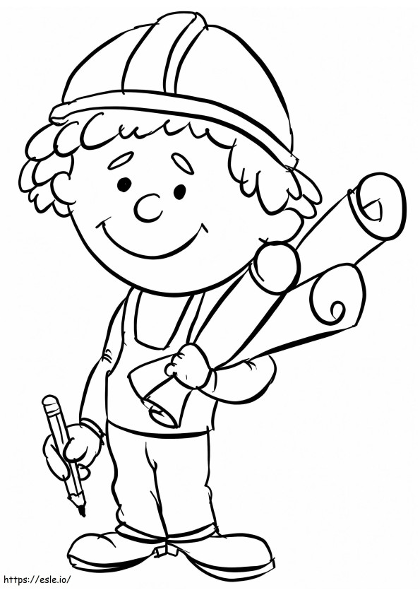 Little Engineer coloring page