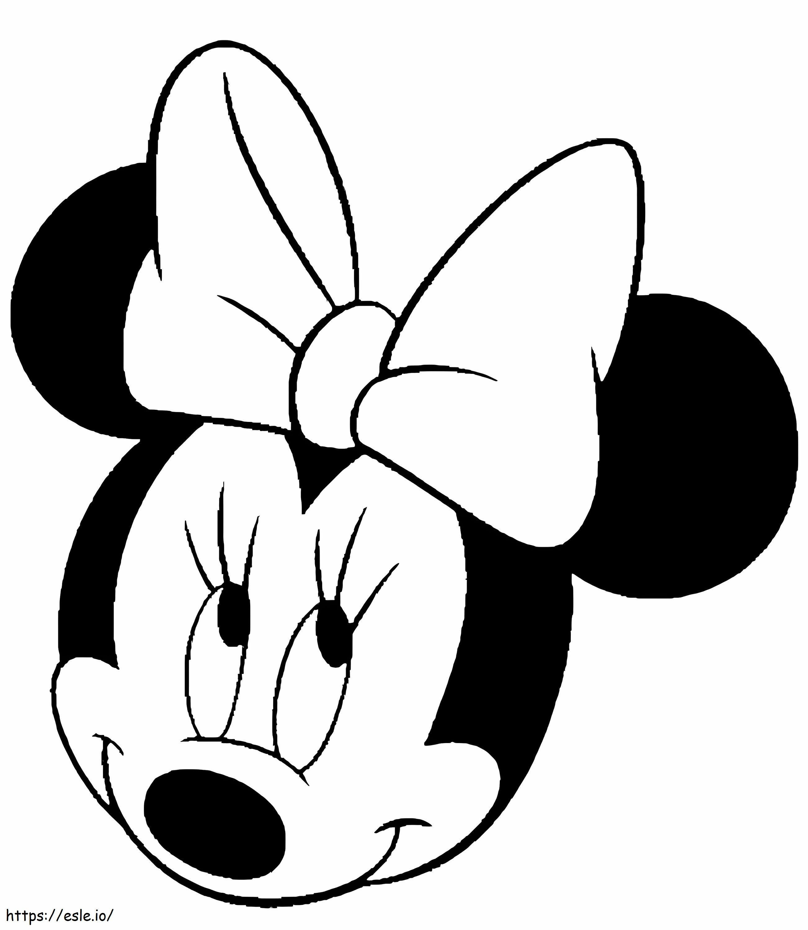 Testa sorridente di Minnie Mouse da colorare