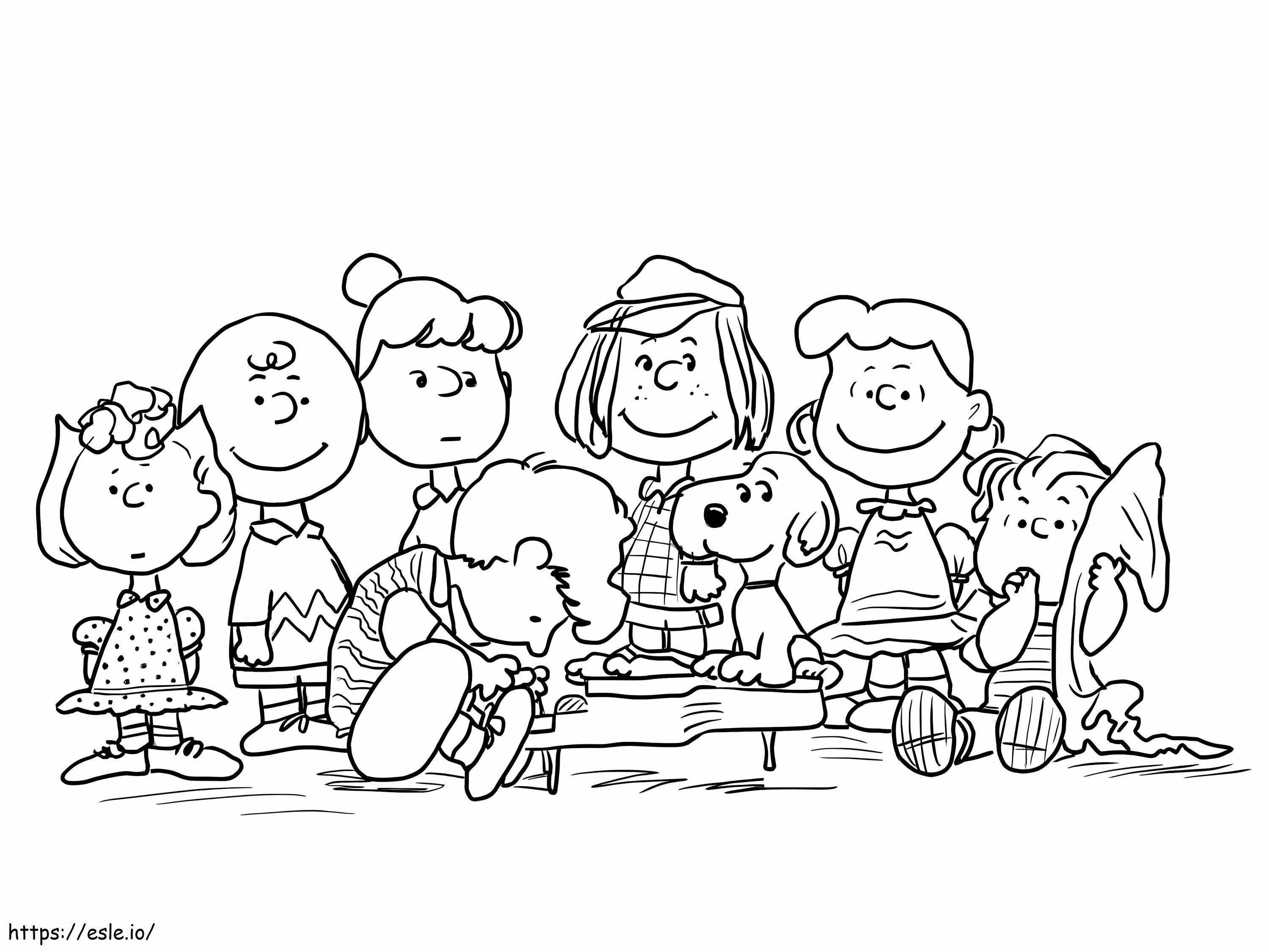 Lächelnde Peanuts-Charaktere ausmalbilder
