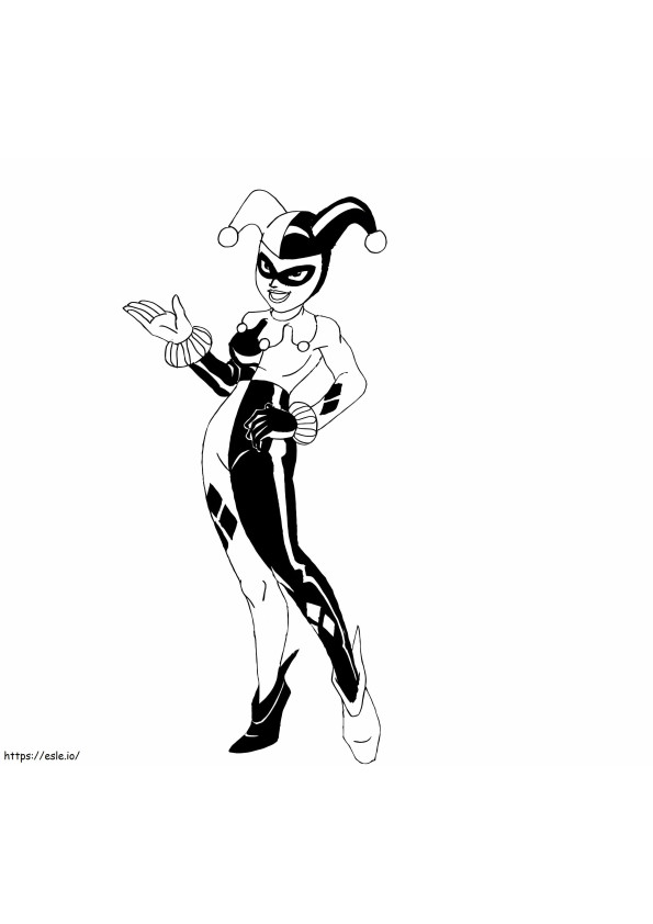 Harley Quinn mustavalkoisena värityskuva
