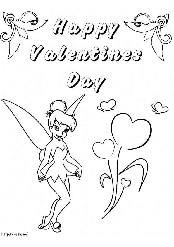 Tinkerbell Valentine coloring page